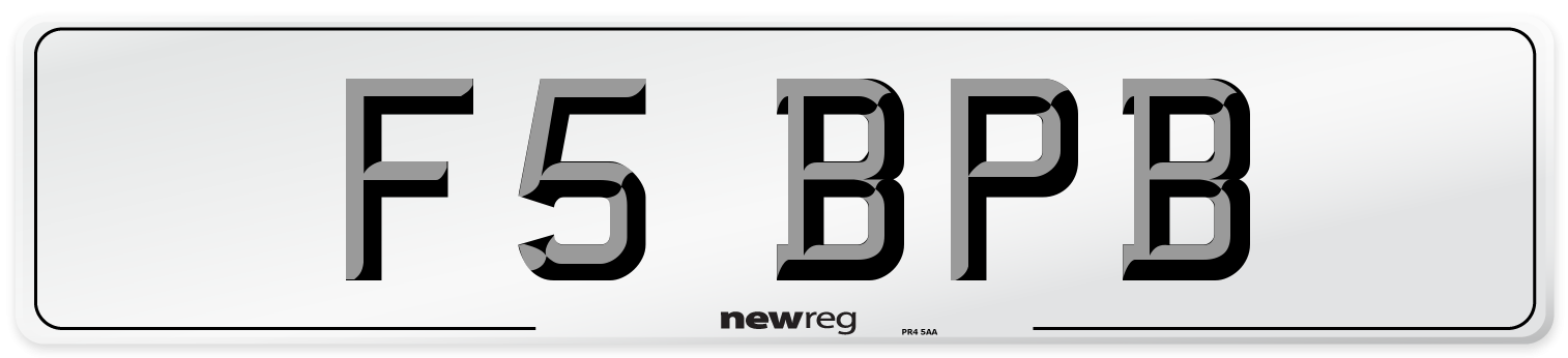 F5 BPB Number Plate from New Reg